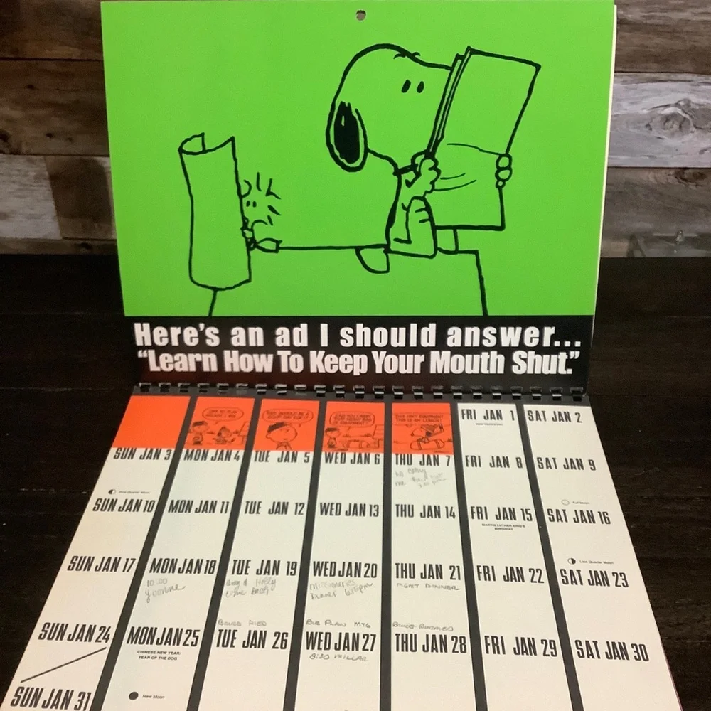 Snoopy 1982 Week by Week Charlie Brown